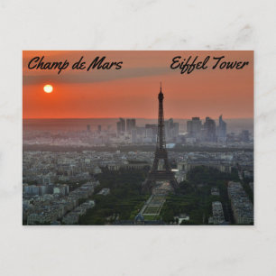 Cartão Postal Champ de Mars, Torre Eiffel