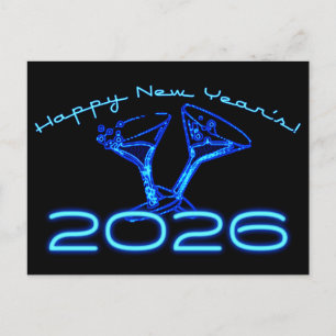 Cartão Postal champagne 2026 vivas ao nye
