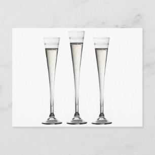 Cartão Postal Champagne Flutes