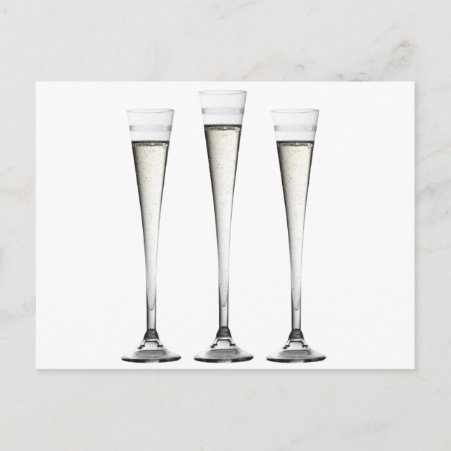 Cartão Postal Champagne Flutes (Frente)