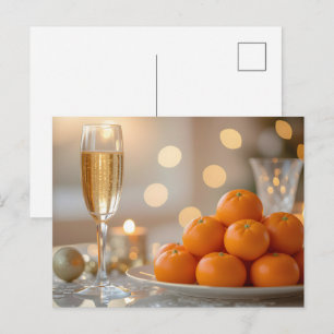 Cartão Postal Champagne, Tangerinas Festa de Mesa