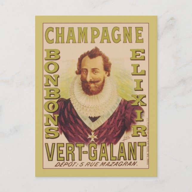 Cartão Postal Champanhe Bonbons Elixir (Frente)