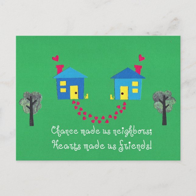 Cartão Postal Chance nos fez vizinhos... (Frente)