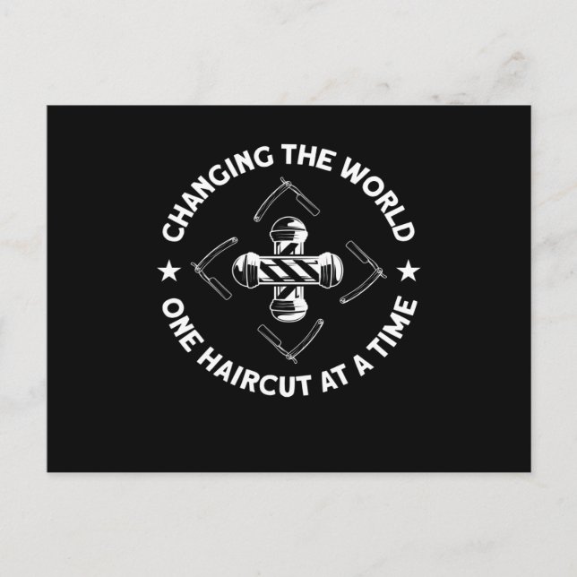 Cartão Postal Changing The World Barber Beard (Frente)