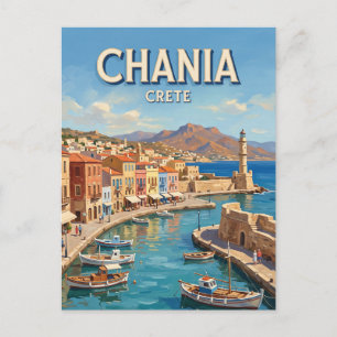Cartão Postal Chania Cidade Velha Grécia