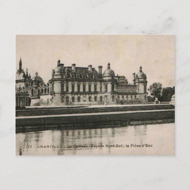 Cartão Postal Chantilly castelo Réplica 1925 (Frente)