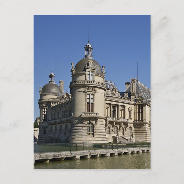 Cartão Postal Chantilly Castle, Oise France (Frente)
