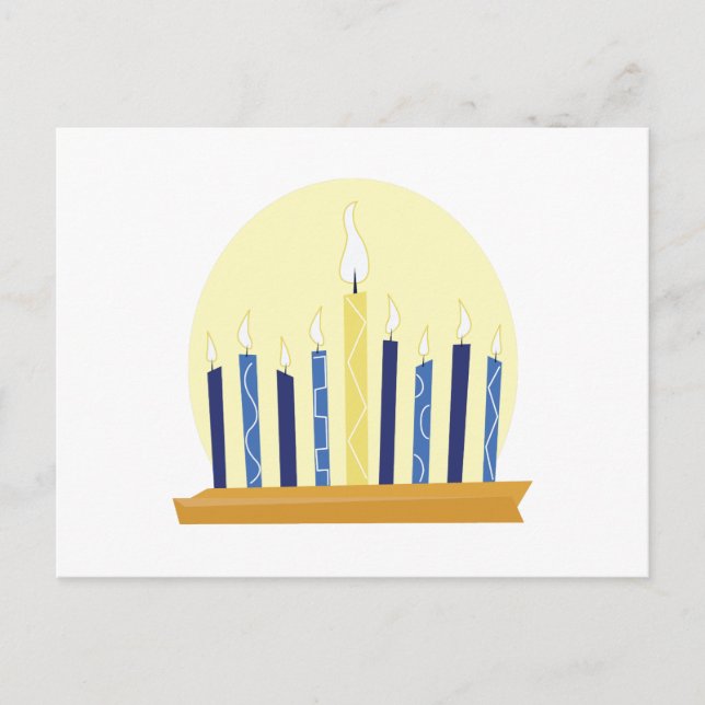 Cartão Postal Chanukah Candles (Frente)