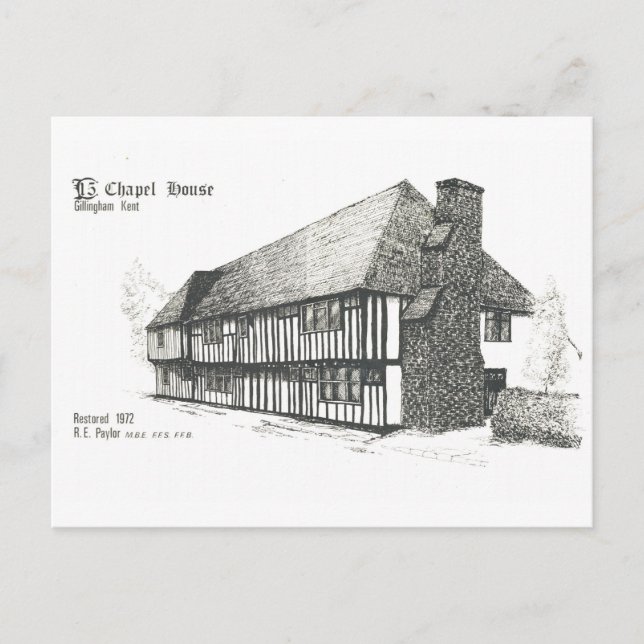 Cartão Postal Chapel House, Rainham (Frente)