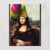 Chapéu de Aniversário da Mona Lisa Feliz