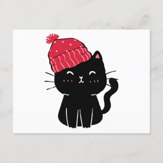 Cartão Postal chapéu de gato preto