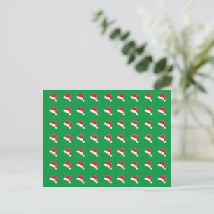 Cartão Postal chapéu de Papai Noel branco vermelho verde fofo pa