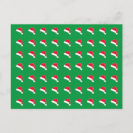 Cartão Postal chapéu de Papai Noel branco vermelho verde fofo pa