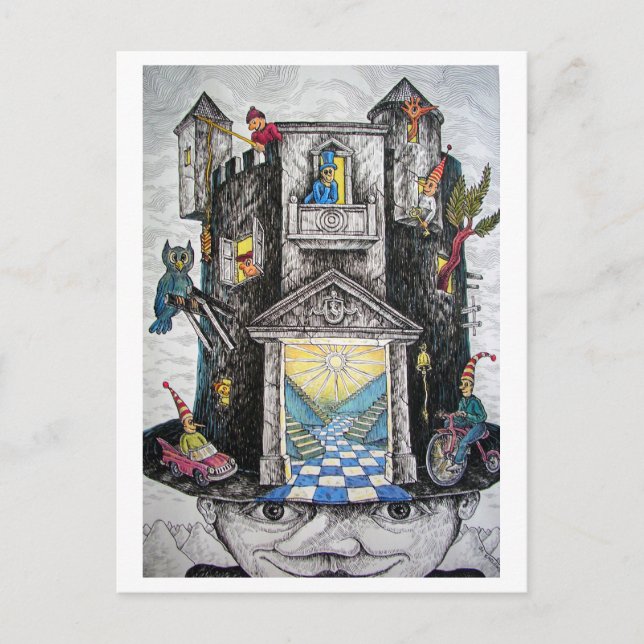 Cartão Postal chapéu engraçado (Frente)