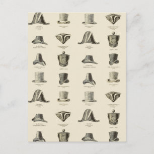 Cartão Postal Chapéus de Vintage Men