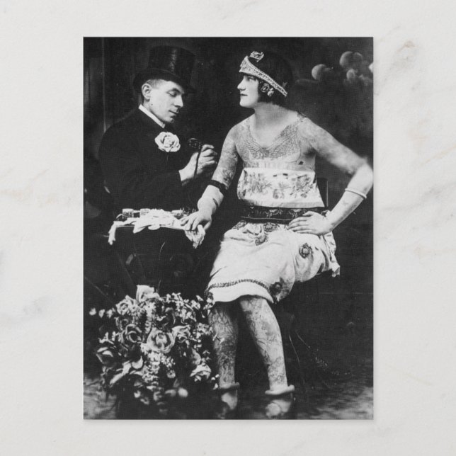 Cartão Postal Chapéus e Tatuagens Superiores (Frente)