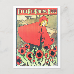 Cartão Postal Chapeuzinho Vermelho Art Nouveau Vintage