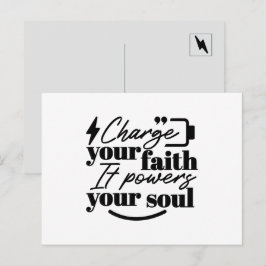 Cartão Postal Charge Your Faith – Christian Inspirational Quote 