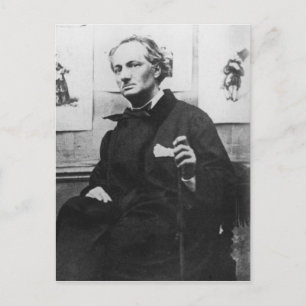 Cartão Postal Charles Baudelaire com gravuras, c.1863