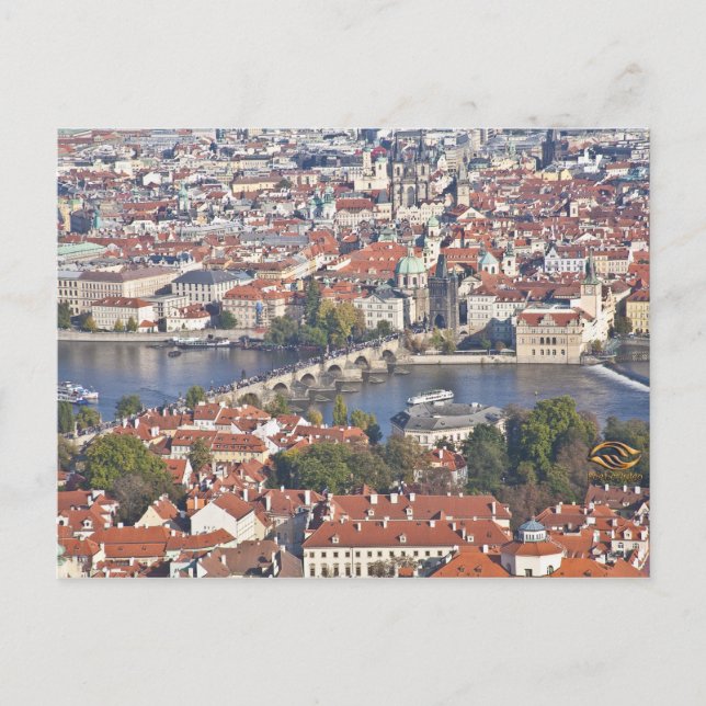 Cartão Postal Charles Bridge Vltava River Praga (Frente)