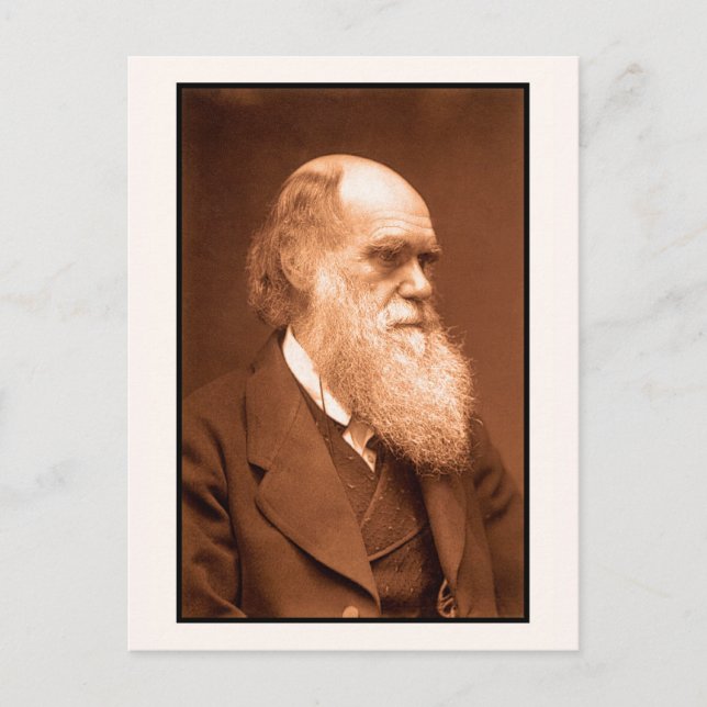 Cartão Postal Charles Darwin em 1874 (Frente)
