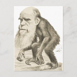 Cartão Postal Charles Darwin, o Homem-Macaco