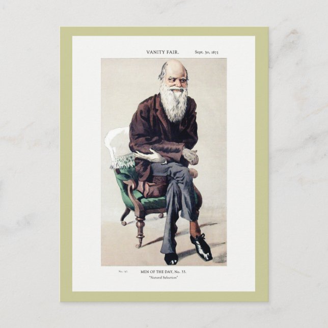 Cartão Postal Charles Darwin Vanity Fair Illustration (Frente)