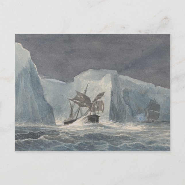 Cartão Postal Charles Hamilton Smith - O Erebus Passando (Frente)