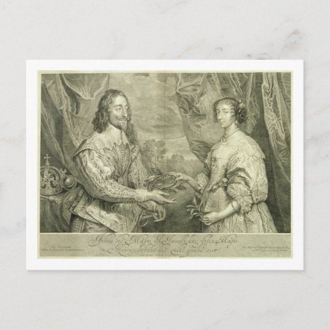Cartão Postal Charles I (1600-49) e Henrietta Maria (1609-69) (Frente)