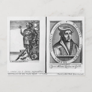 Cartão Postal Charles Martel e Martin Luther
