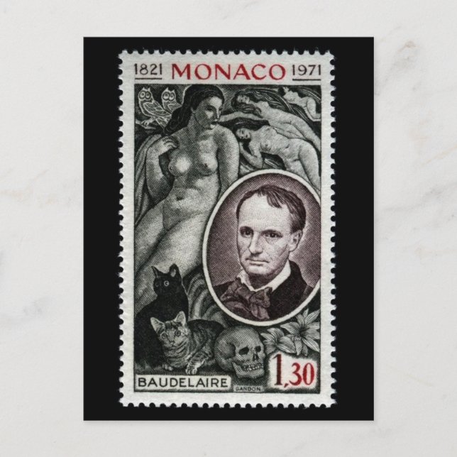 Cartão Postal Charles Pierre Baudelaire (1821-1867) Cartão-posta (Frente)