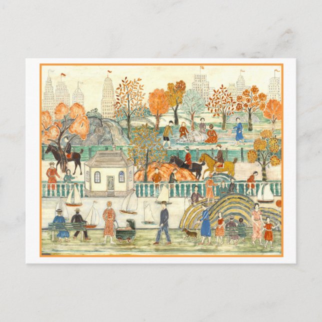 Cartão Postal Charles Prendergast Painting, Central Park em Qued (Frente)