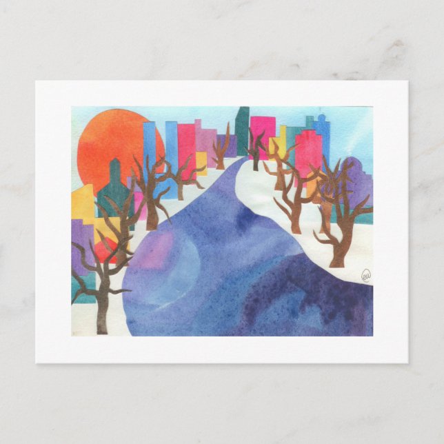 Cartão Postal Charles River no inverno (Frente)