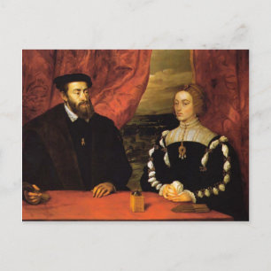 Cartão Postal Charles V , Empress Isabella , por Peter Rubens