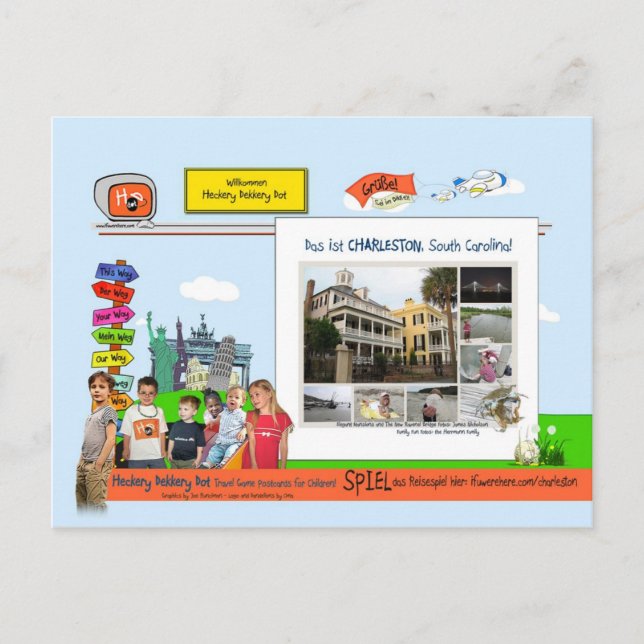 Cartão Postal Charleston, Carolina do Sul (Frente)