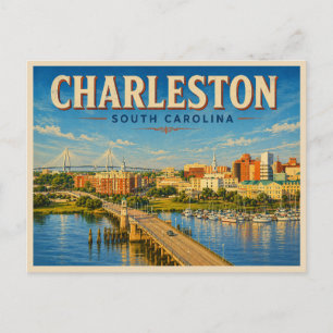 Cartão Postal Charleston Carolina do Sul Vintage