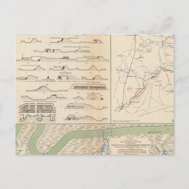 Cartão Postal Charleston Harbour, Exército das operações de Poto (Frente)