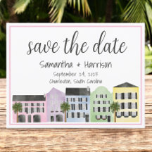 Charleston Salve a Data Rainbow Row Casamento