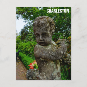 Cartão Postal Charleston South Carolina Garden Cherub