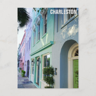 Cartão Postal Charleston South Carolina Rainbow Row Houses