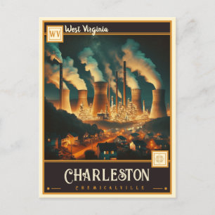 Cartão Postal Charleston, Virgínia Ocidental Vintage