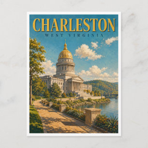 Cartão Postal Charleston West Virginia State Capitol GeoSaga