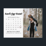 Cartão postal CHARLI Retro Modern Photo Save The D<br><div class="desc">Este é um cartão postal de save the date retrô com um . Use o botão "personalizar este modelo" para tornar este ímã completamente seu! Adicione sua imagem especial   insira qualquer texto para fazer este cartão postal de save the date se adequar completamente ao seu estilo.</div>