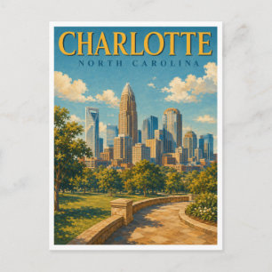 Cartão Postal Charlotte Carolina do Norte Horizonte GeoSaga