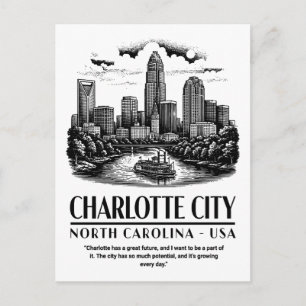 Cartão Postal Charlotte Cidade Carolina do Norte EUA