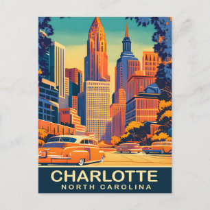 Cartão Postal Charlotte, City Center, Carolina do Norte, Viagem
