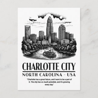 Cartão Postal Charlotte City North Carolina USA