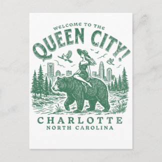 Cartão Postal Charlotte City North Carolina Welcome to the Queen