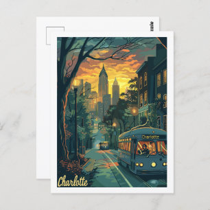 Cartão Postal Charlotte North Carolina Familiar Viagem Place