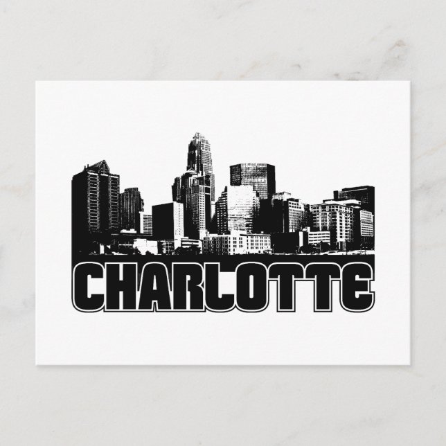 Cartão Postal Charlotte Skyline (Frente)